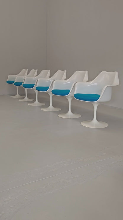 Ensemble de 6 chaises/fauteuils à accoudoirs Tulip d'Eero Saarinen pour Knoll