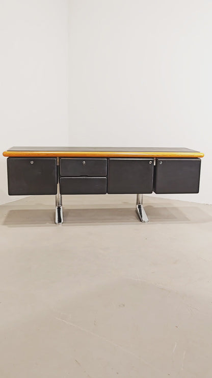 Buffet en cuir Warren Platner pour Knoll, années 1970