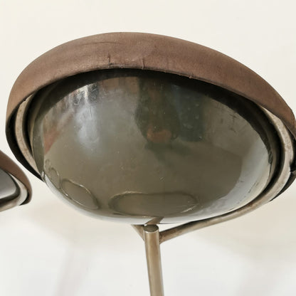 Lot de 4 tabourets ou chaises vintage des années 70, style Space Age, piètement en métal