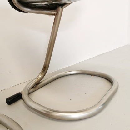 Lot de 4 tabourets ou chaises vintage des années 70, style Space Age, piètement en métal