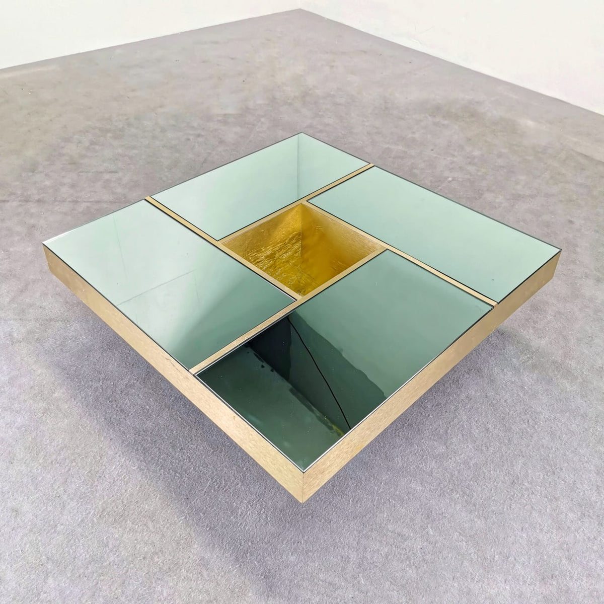 Table basse carrée en verre G. Ausenda années 1970