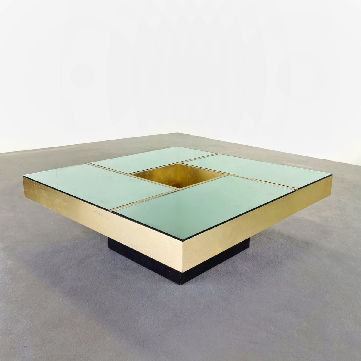 Table basse carrée en verre G. Ausenda années 1970