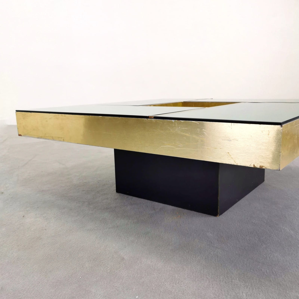 Table basse carrée en verre G. Ausenda années 1970