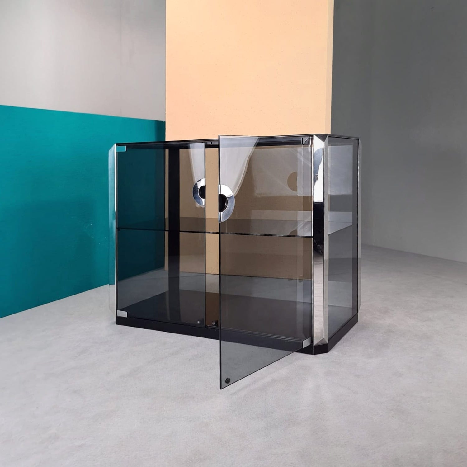 Mobile vetrinetta bar Willy Rizzo per Mario Sabot 1970's – veroraro