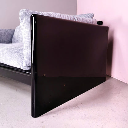 Canapé 2 places Studio Simon par Gavina, velours bleu dragée
