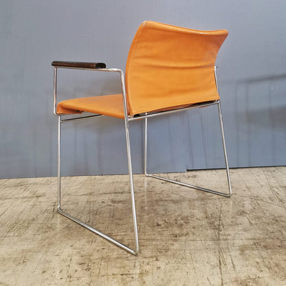 set of 4 Jano K. Takahama leather armchairs for Simon Studio 1980s
