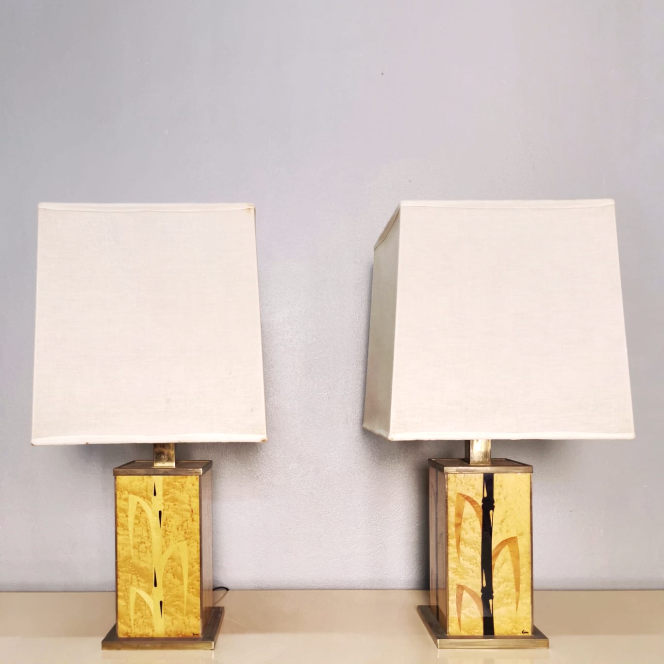 Briarwood and brass lamps from the 70s // SOLD //