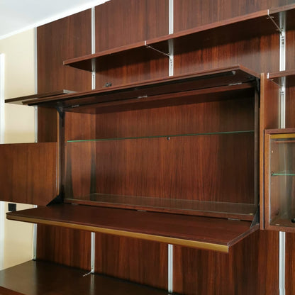 Grande Libreria a muro modello E22 Osvaldo Borsani per Tecno anni 60