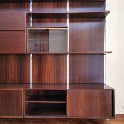 Grande Libreria a muro modello E22 Osvaldo Borsani per Tecno anni 60