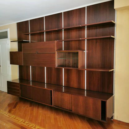 Grande Libreria a muro modello E22 Osvaldo Borsani per Tecno anni 60