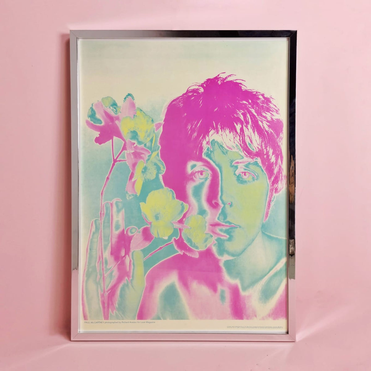 Set di 4 stampe poster incorniciate soggetto Beatles, di Richard Avedon 1967.