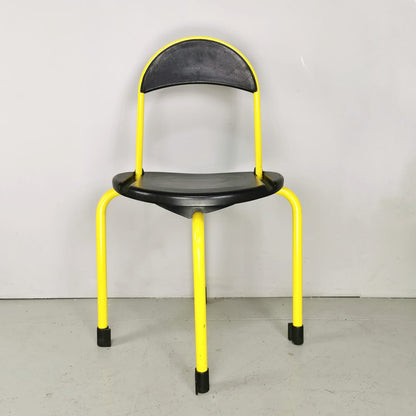 Set of 4 yellow folding Clark chairs by Lucci e Orlandini for Lamm, 1980s