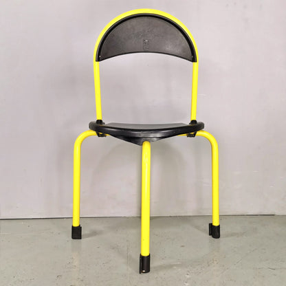 Set of 4 yellow folding Clark chairs by Lucci e Orlandini for Lamm, 1980s