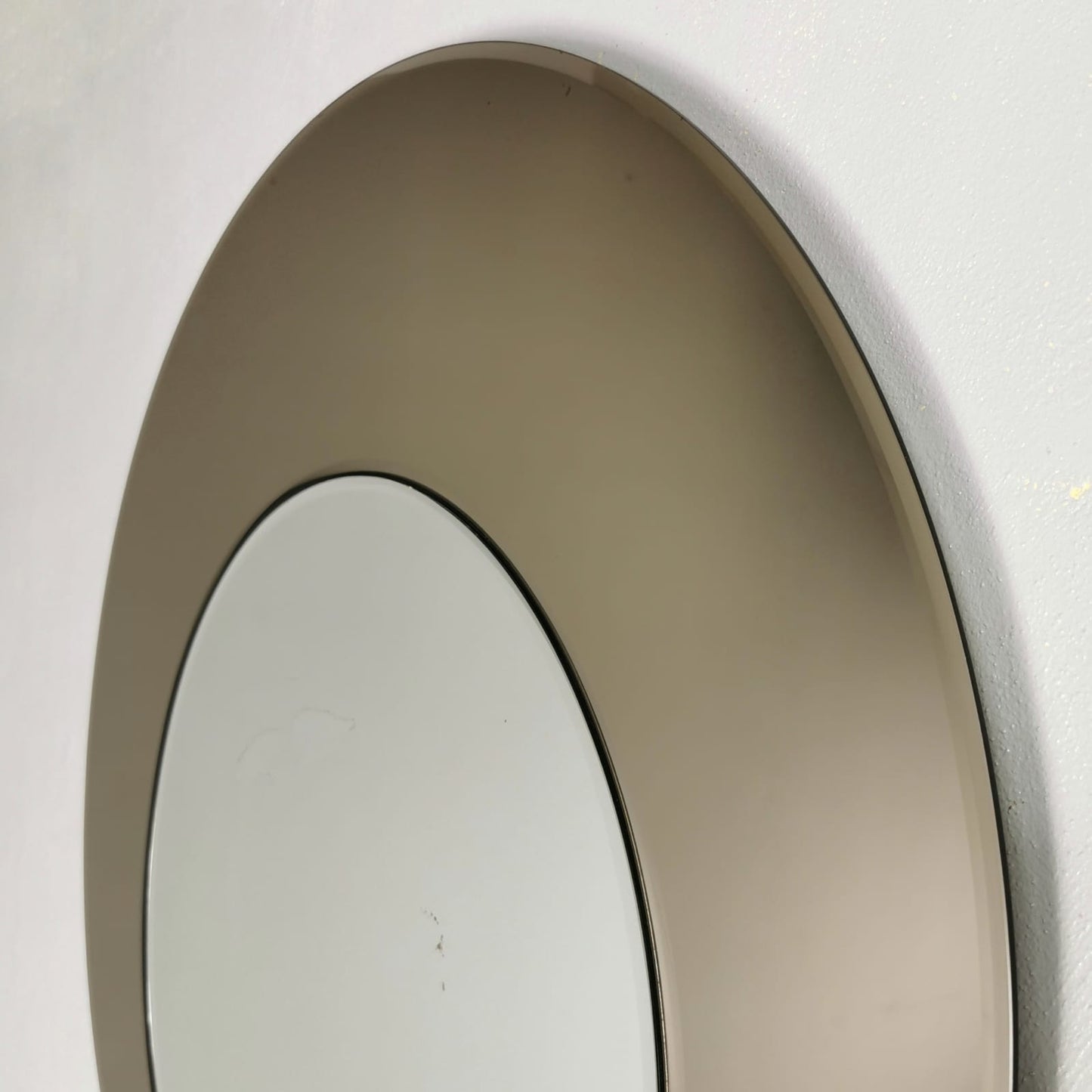 Specchio vintage Tondo Bicolor Rimadesio 1970's