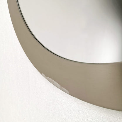 Specchio di design italiano vintage anni 70 tondo Acciaio