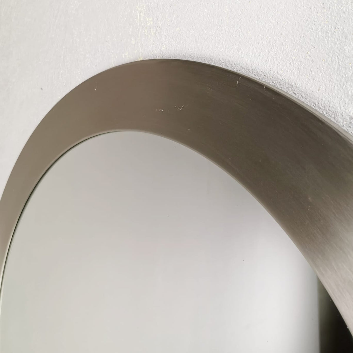 Specchio di design italiano vintage anni 70 tondo Acciaio