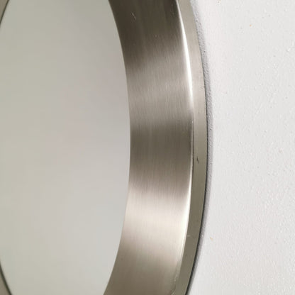 Specchio di design italiano vintage anni 70 tondo Acciaio