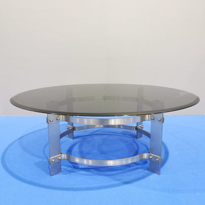 Table basse ronde vintage années 70