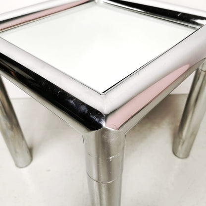 Tavolino quadrato specchiato Renato Zevi 1970s