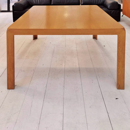 Tavolo quadrato legno chiaro produzione Maisa anni 70