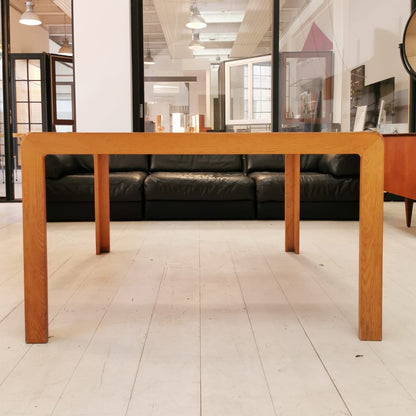 Tavolo quadrato legno chiaro produzione Maisa anni 70