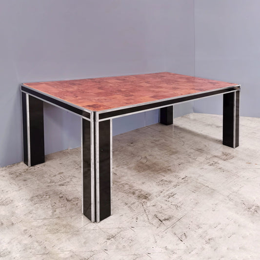 Tavolo in radica vintage anni 70 (stile Willy Rizzo)