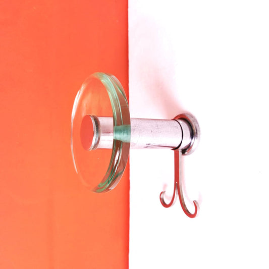 Coppia appendiabiti acciaio e vetro  (Attribuzione) Fontana Arte 1960's