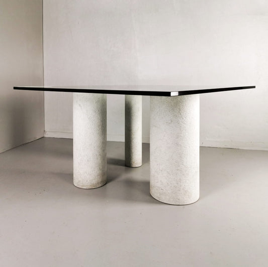 tavolo quadrato vignelli casiliani marmo vetro metafora acerbis 