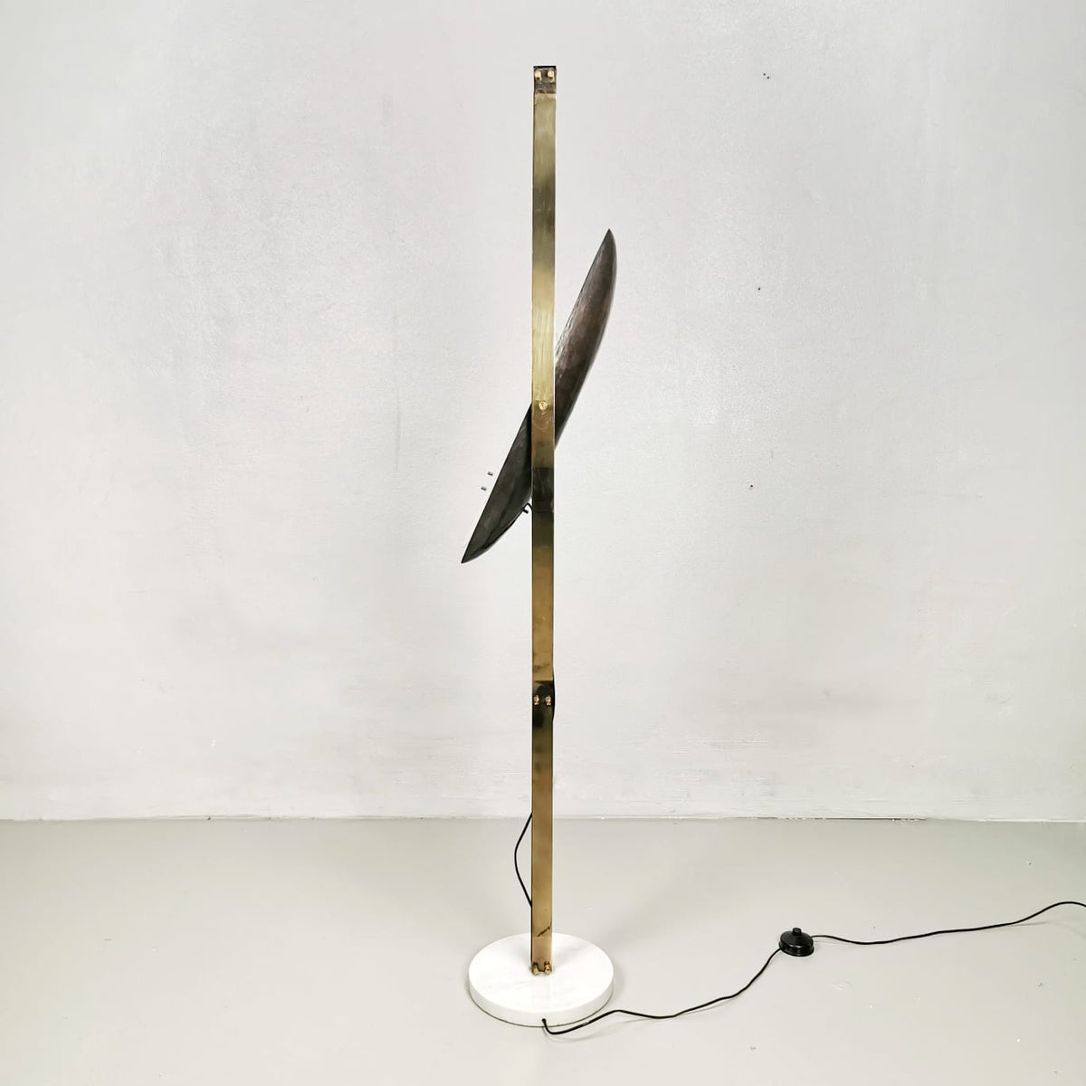 lampada da terra reggiani ottone rame marmo 