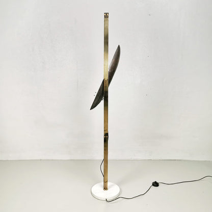 lampada da terra reggiani ottone rame marmo 