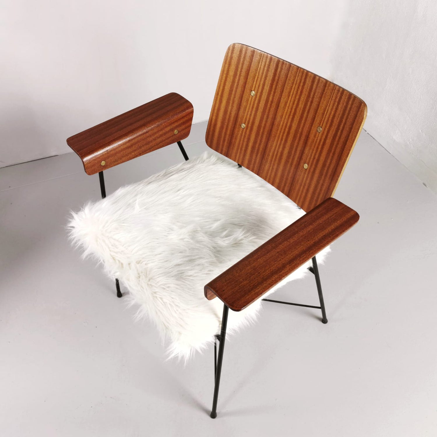 plywood teak armchair vintage anni 50 60 george coslin
