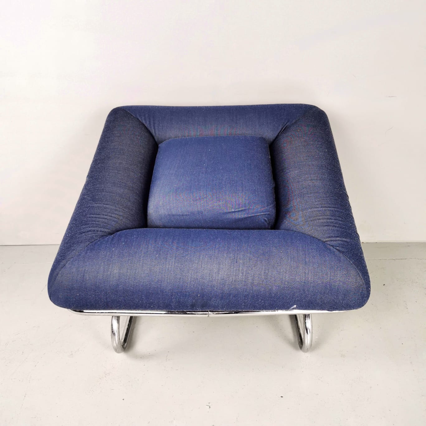 poltrona tubolare cromato anni 70 60 design midcentury space age