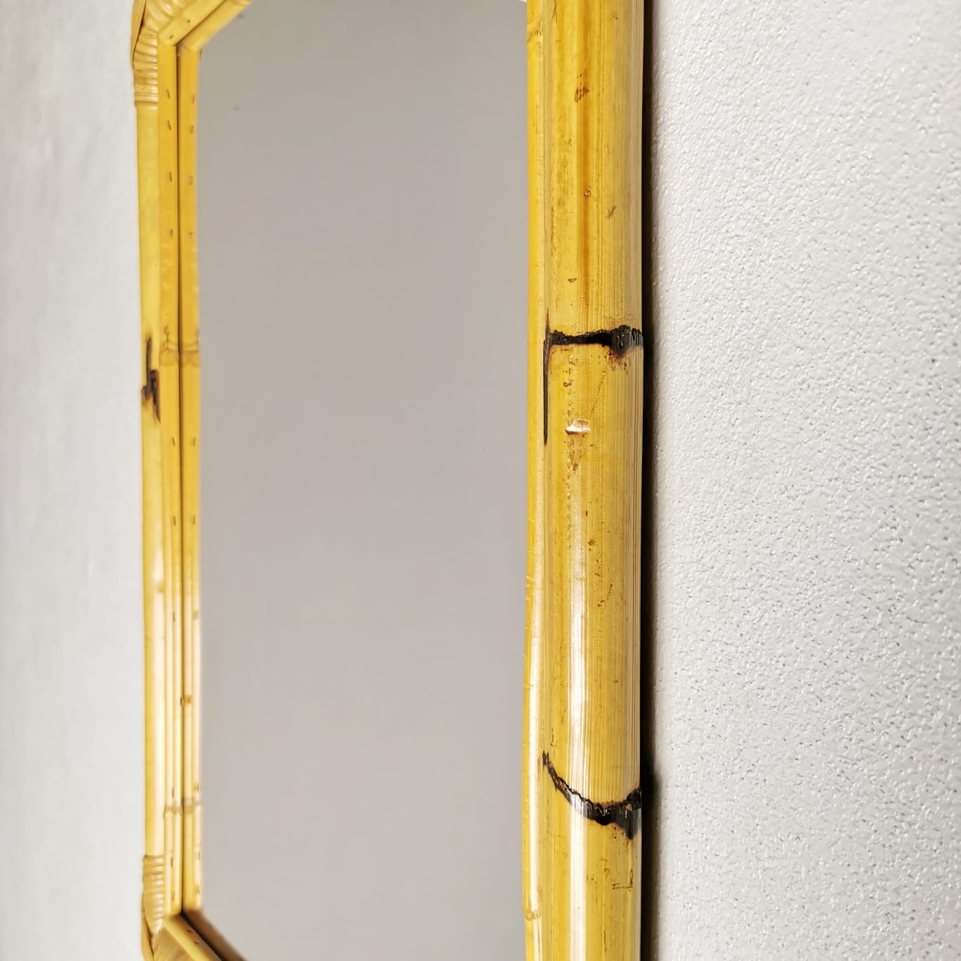 Specchio Rettangolare vintage Bambù 1970's