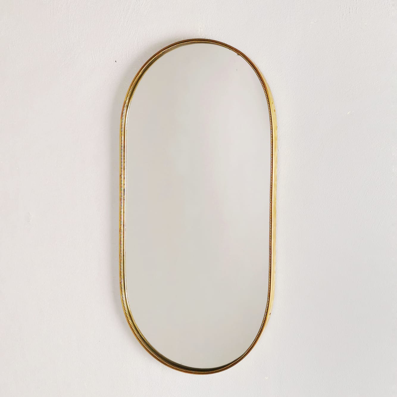 Specchio Ovale Ottone Vintage