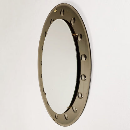 Specchio Ovale con bolle in vetro anni 50