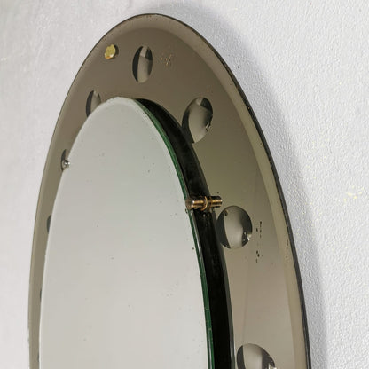 Specchio Ovale con bolle in vetro anni 50