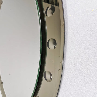 Specchio Ovale con bolle in vetro anni 50