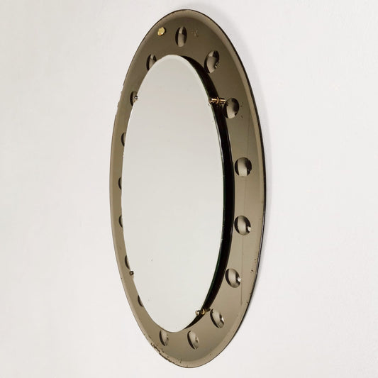 Specchio Ovale con bolle in vetro anni 50