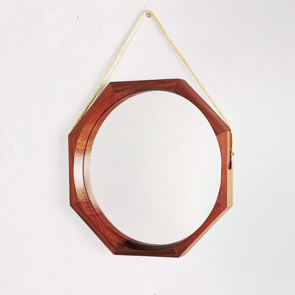 Octagonal Teak mirror from the 50s