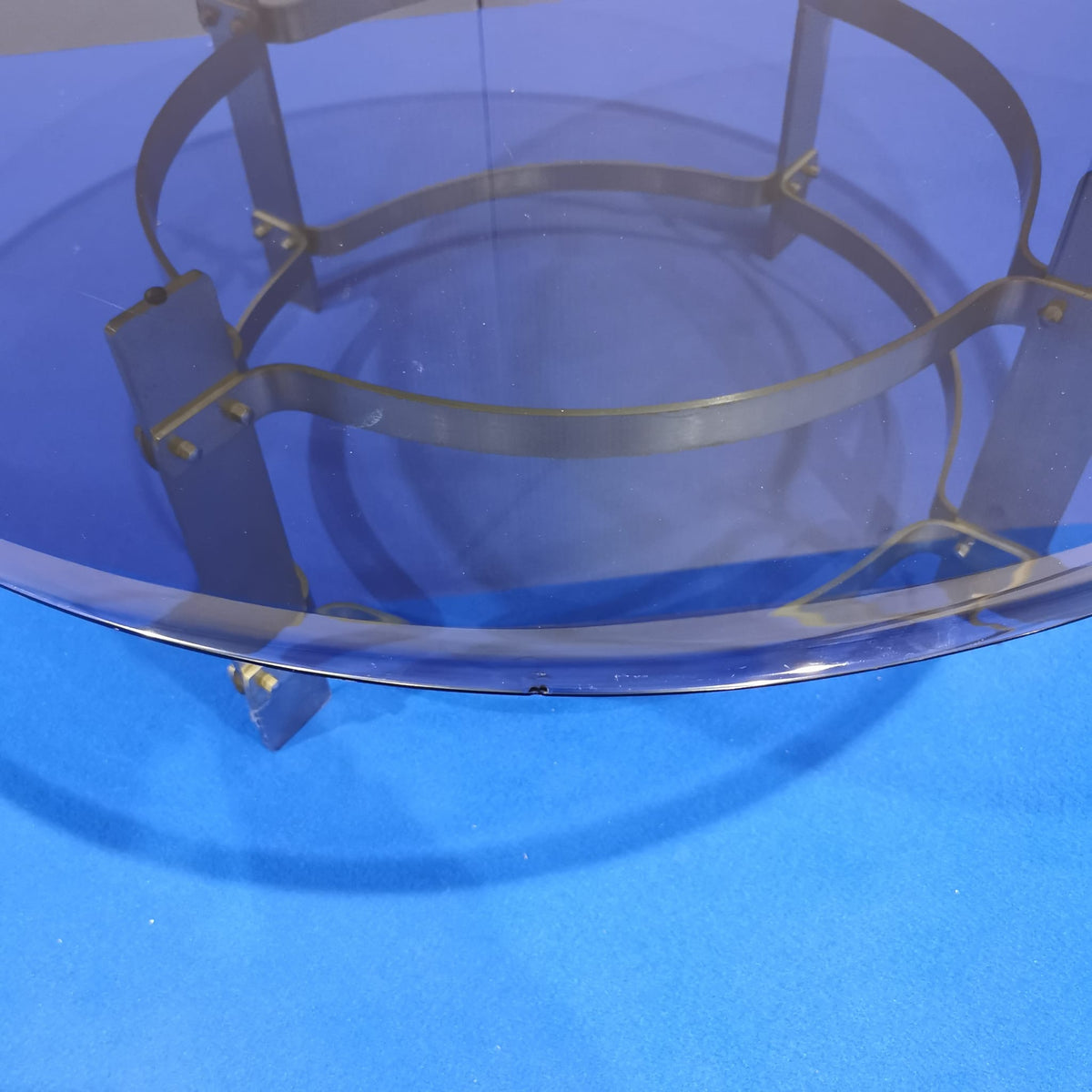 Table basse ronde vintage années 70