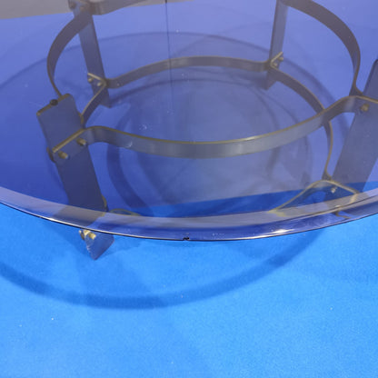 Table basse ronde vintage années 70